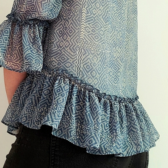 Blue Flowy Top - Picture 3 of 4
